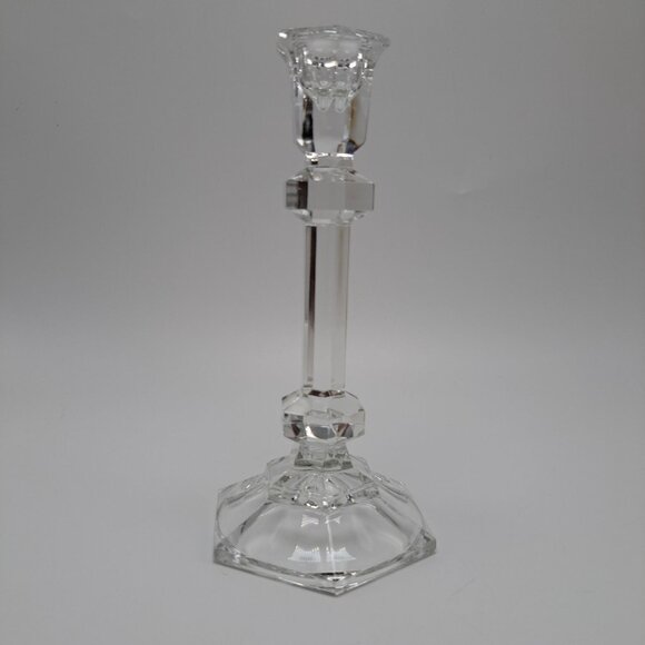 Godinger Glass Candlestick Holder Elegant Home Decor Collectible - Picture 3 of 5